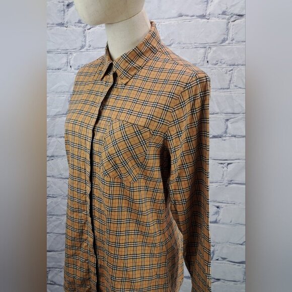 Burberry Women's LS Button Down Shirt Top Nova Check Size 4 US - Picture 8 of 16